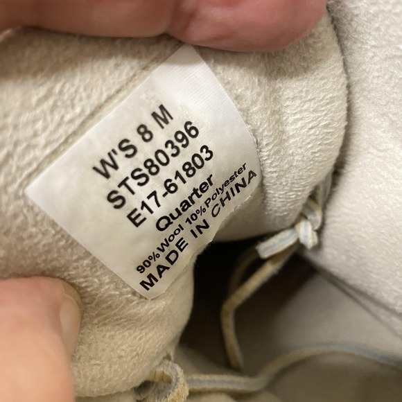 Sperry Snow Boots Womens Size 8 Beige Wool Duck Ankle Wedge Quarter STS80396 - Picture 9 of 10